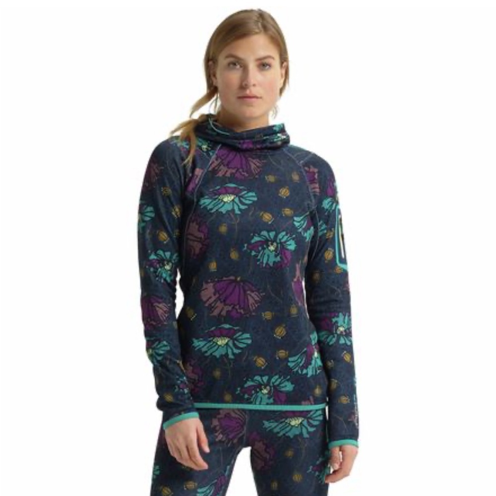 Burton Blue and Purple Floral Hooded pullover